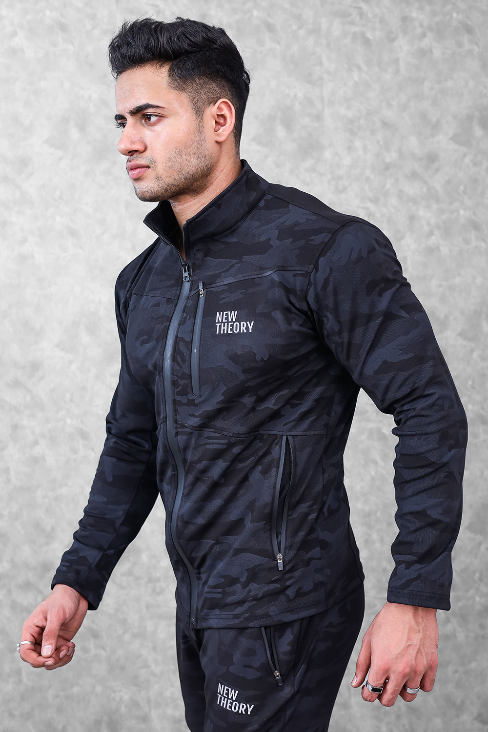 Camo Performance Jacket- Black