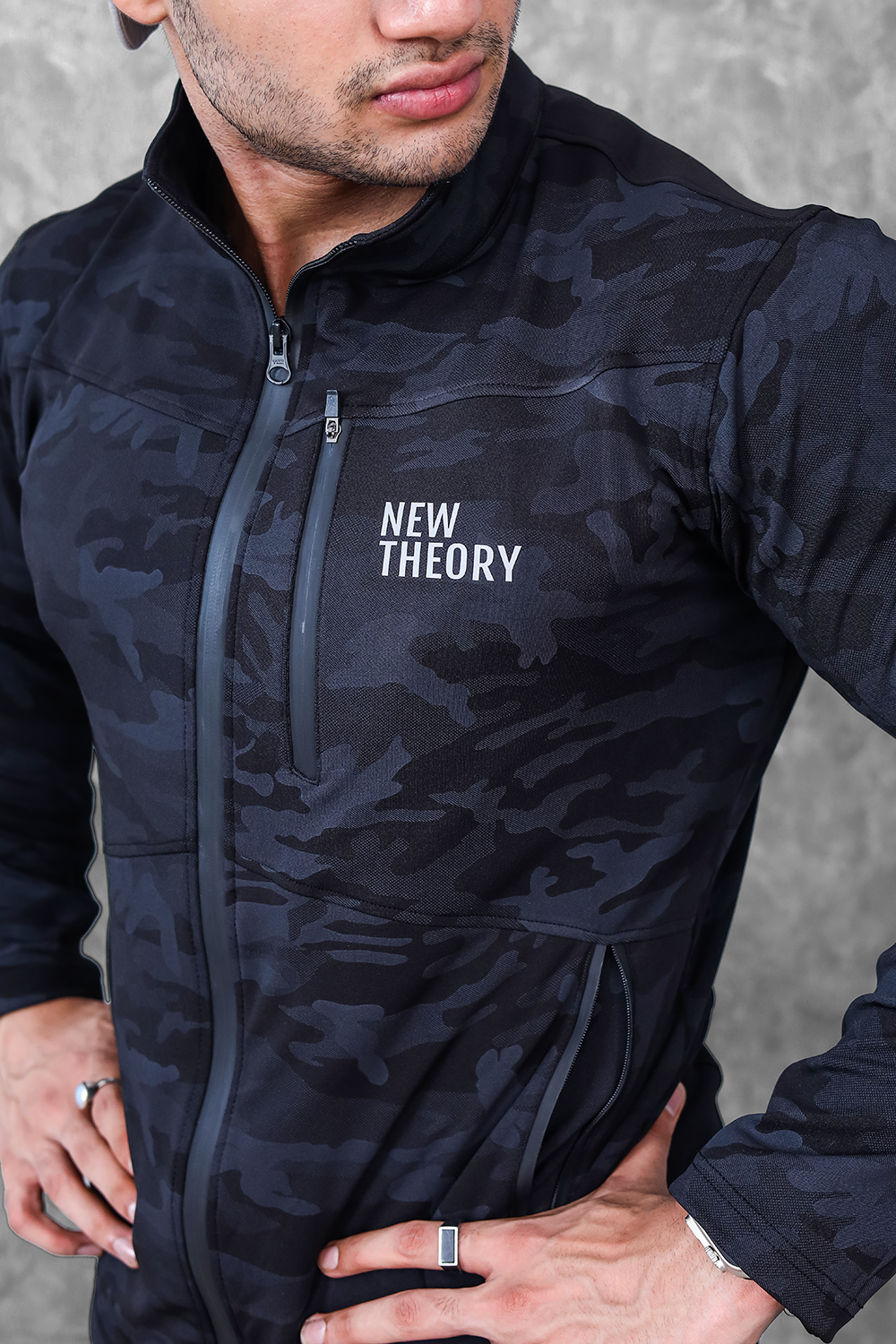 Camo Performance Jacket- Black