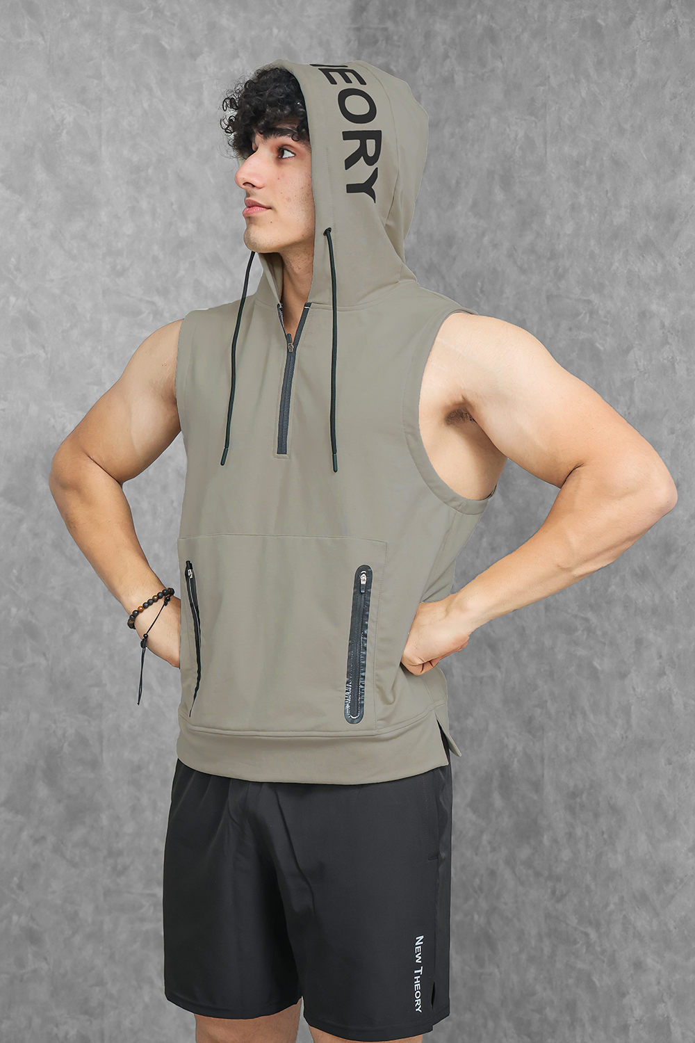 Buy Athletic Training Sleeveless Hoodie Black for Men Online Best Price in India New Theory