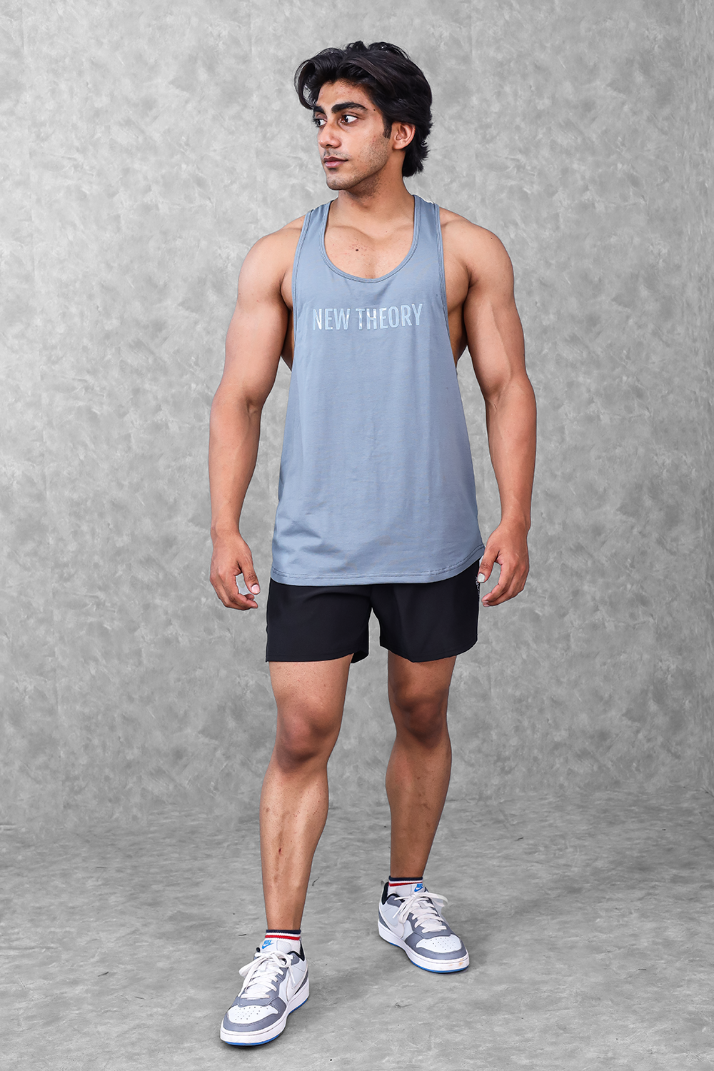 Alpha Gym Stringer - Stone Blue