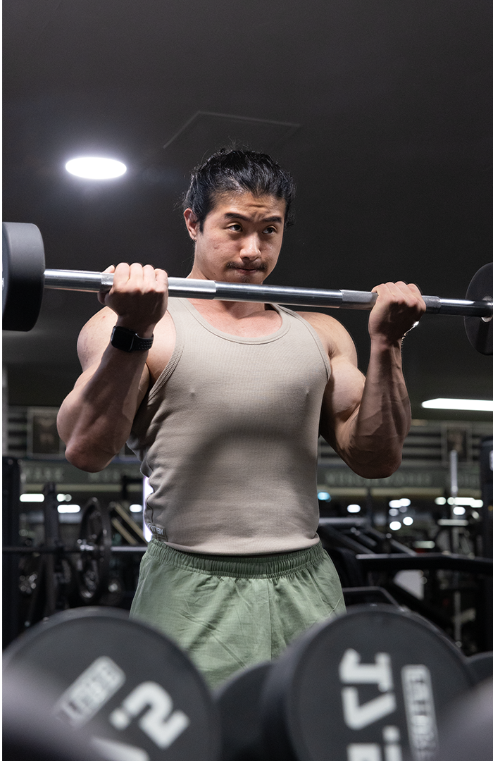 NT001 Ribbed Tank Beige
