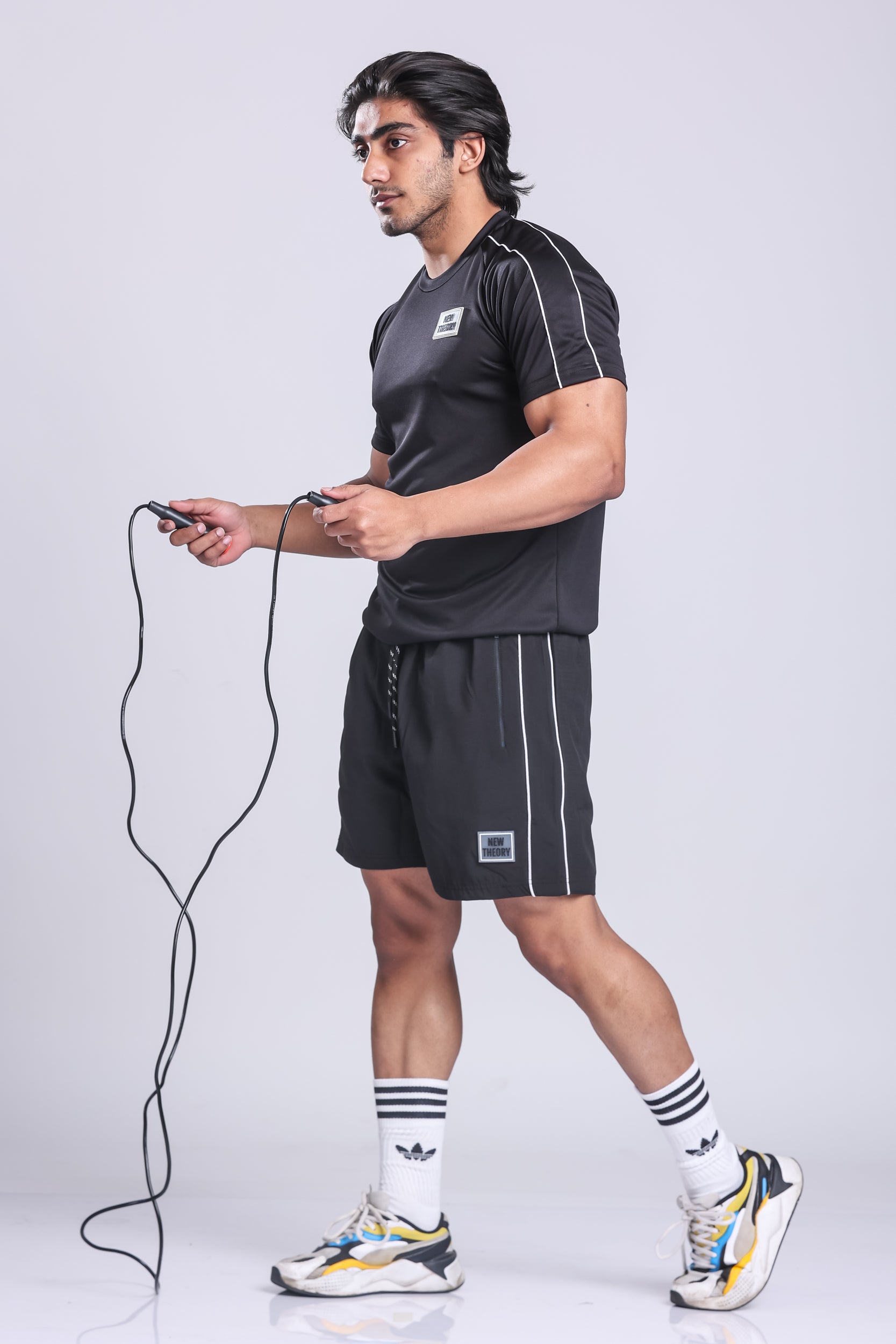 Essential Performance T-shirt & Shorts Set- Black