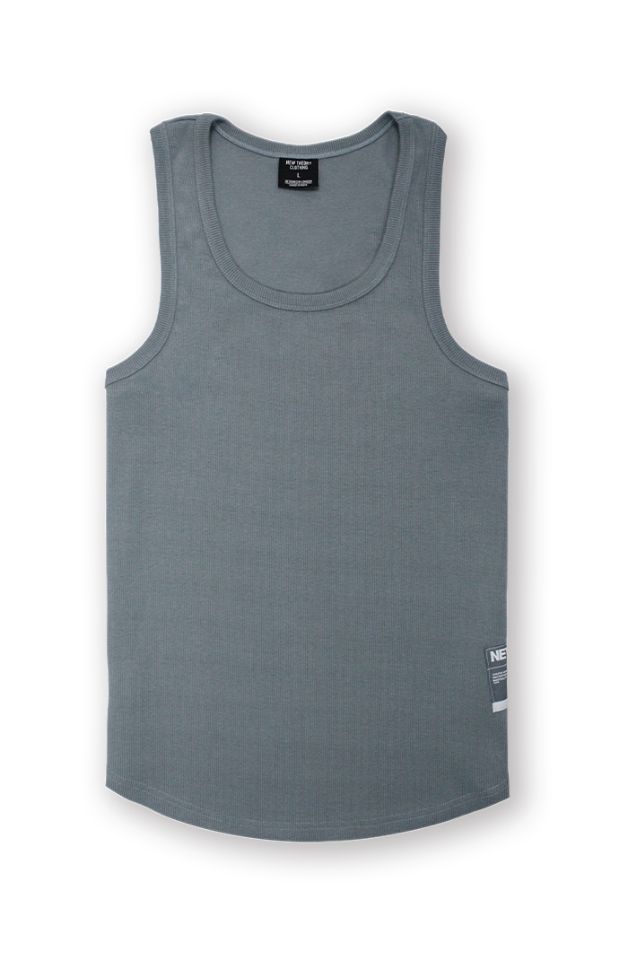 NT001 Ribbed Tank Lead Blue