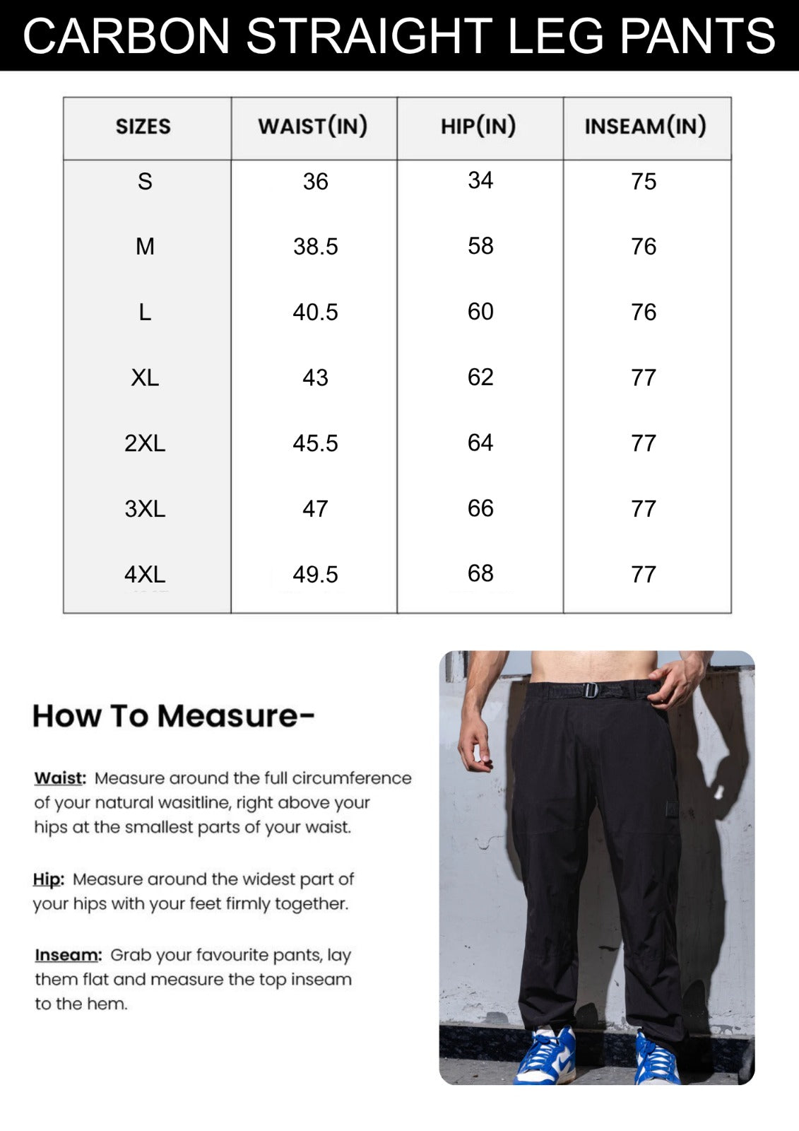 Carbon Straight Leg Pant -Black