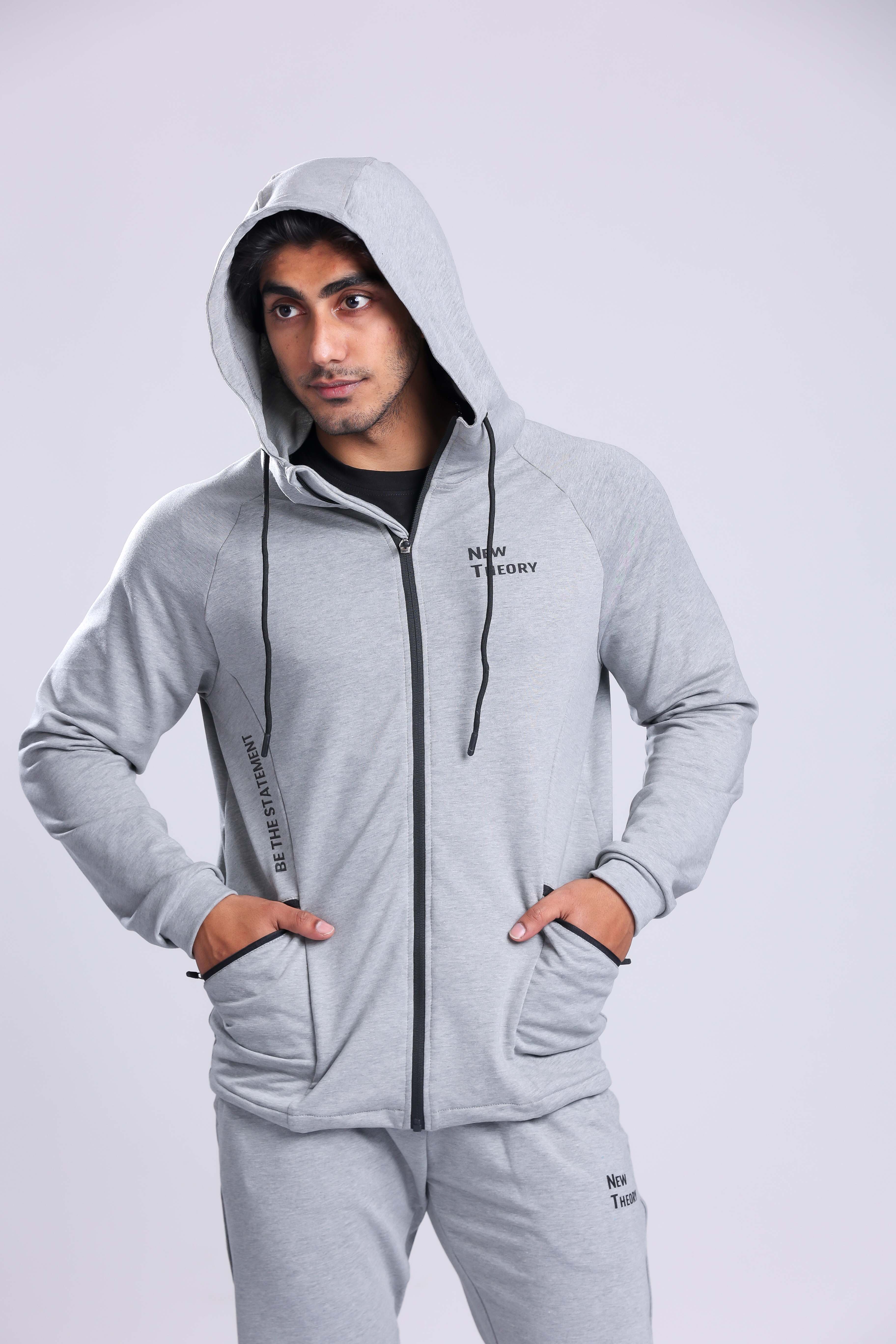 Buy Grey Hoodie for Training and Gym New Theory Clothing