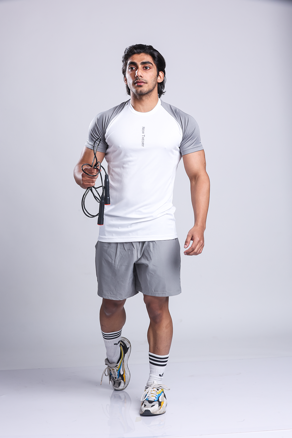 Active Two-tone T-shirt- White/Grey