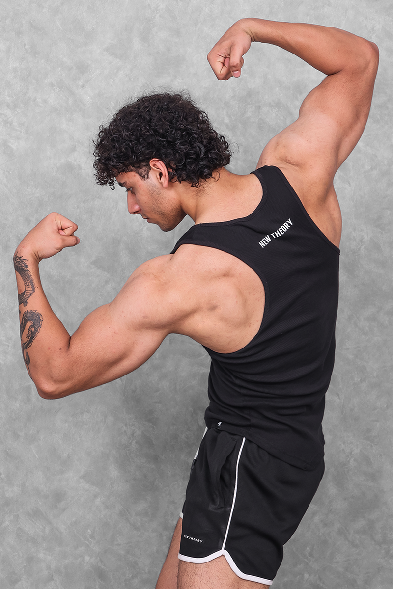 Buy Black Ribbed Gym Tank for Men Online - New Theory Clothing