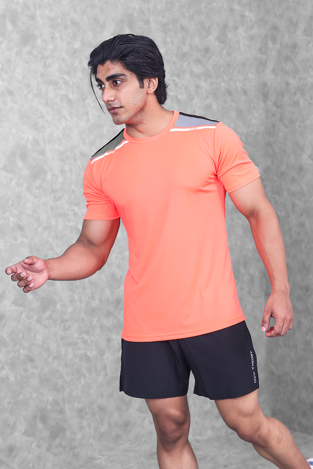 Active Panel T shirt Neon Orange