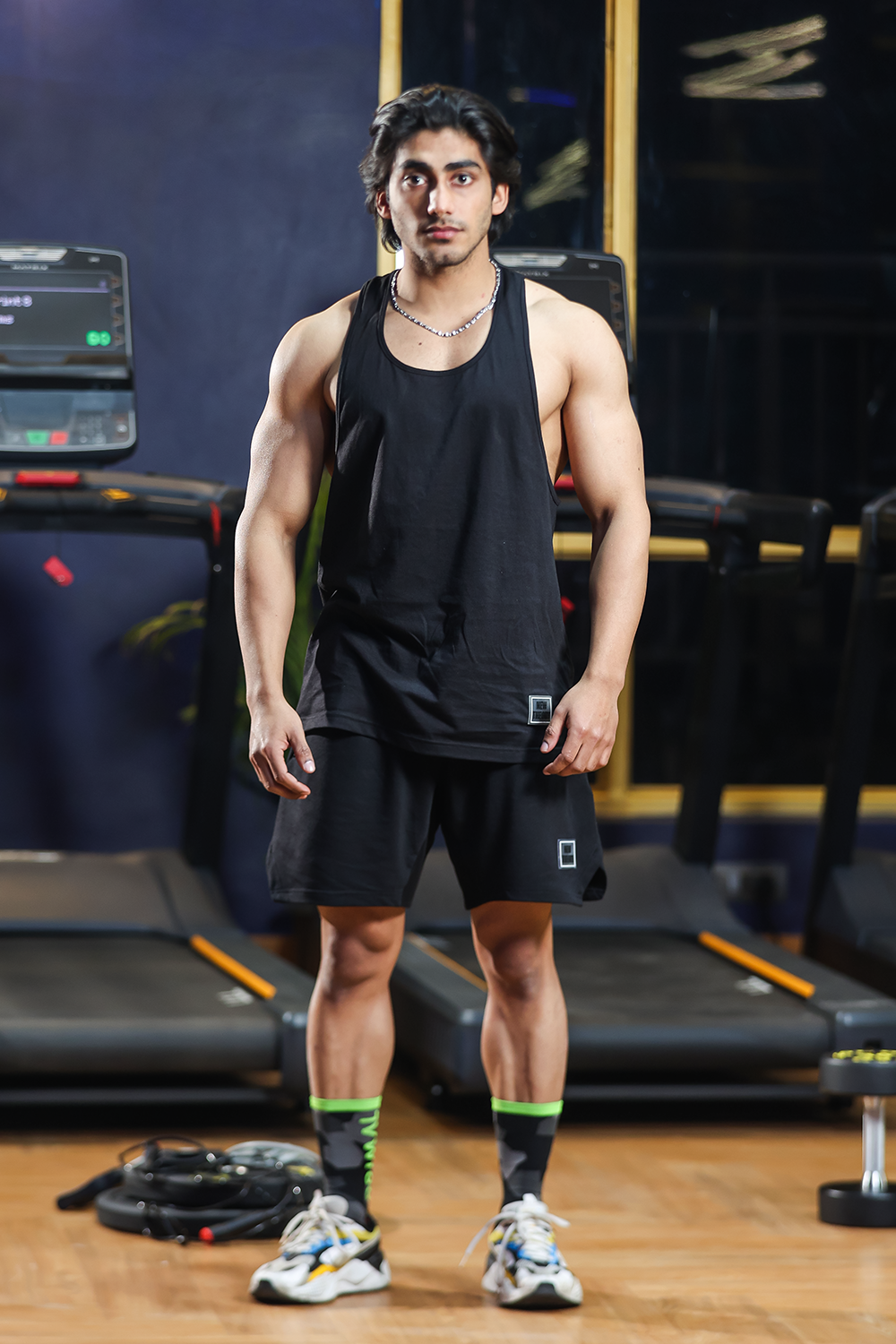 Active Gym Stringer & Shorts set- Black