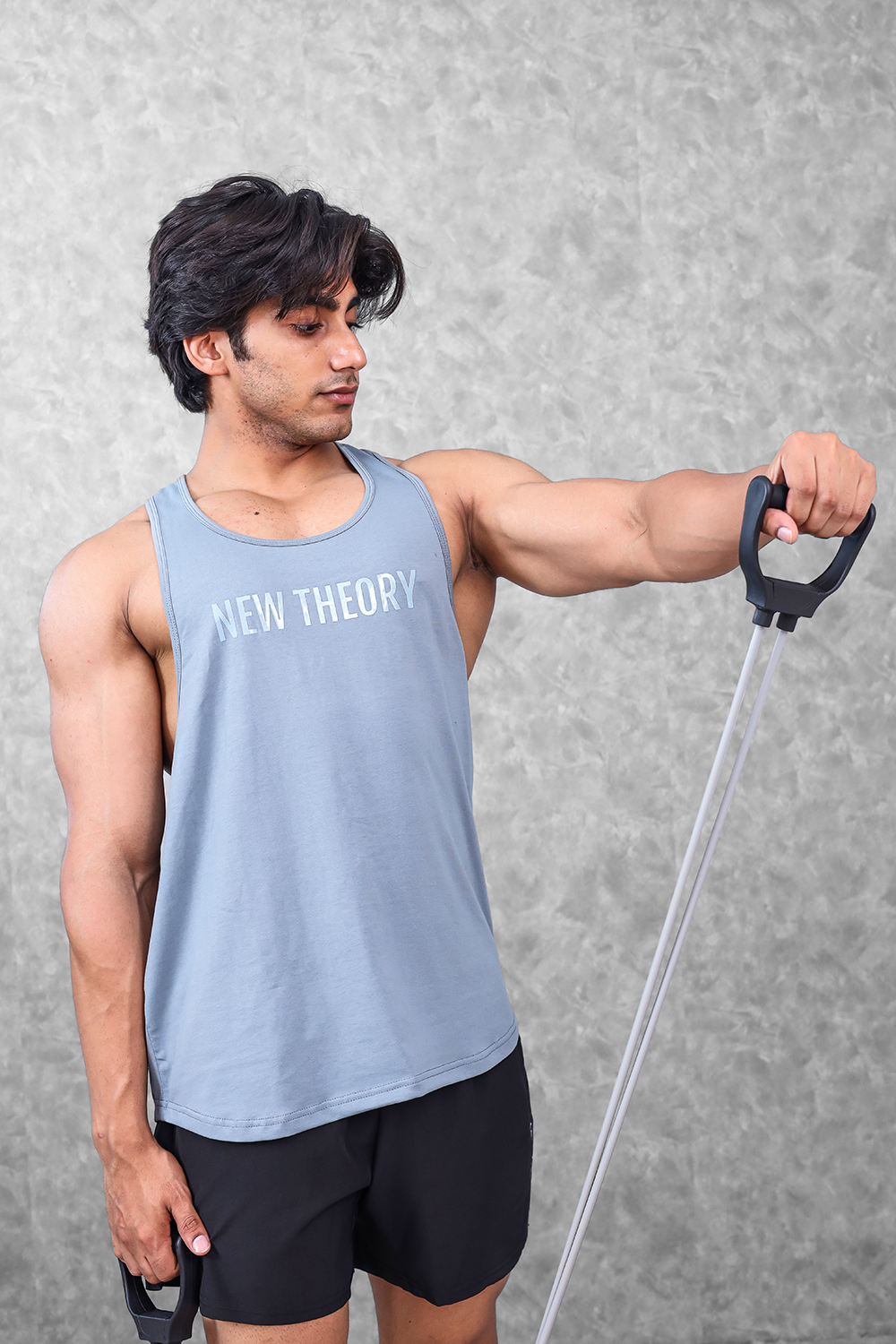 Alpha Gym Stringer - Stone Blue
