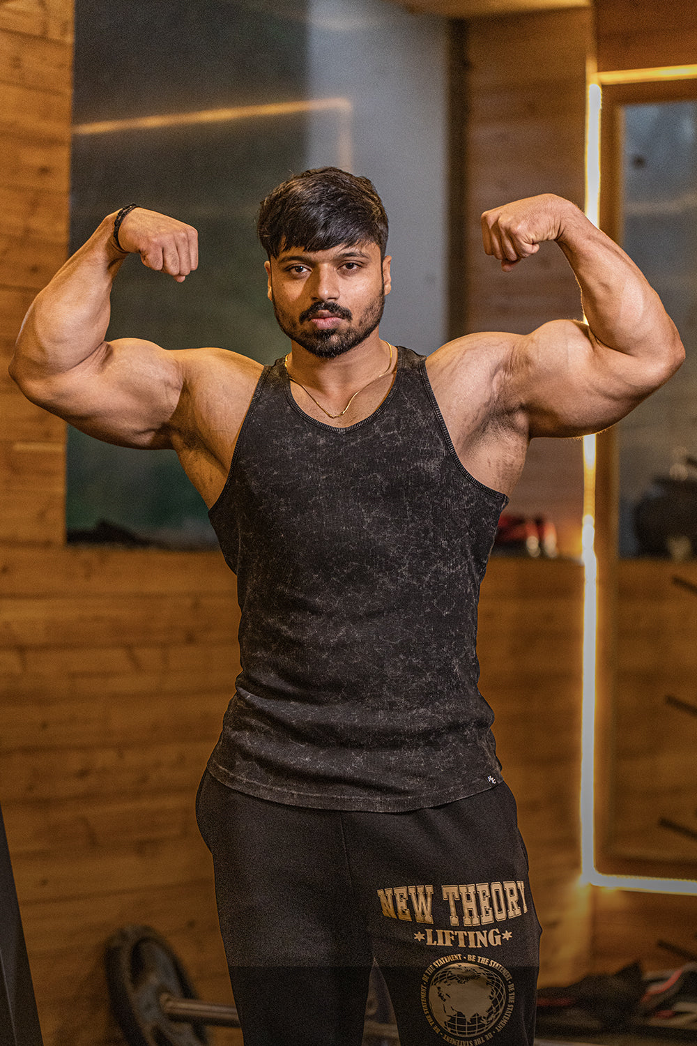 Washed Muscle-Up Ribbed Tank - Black