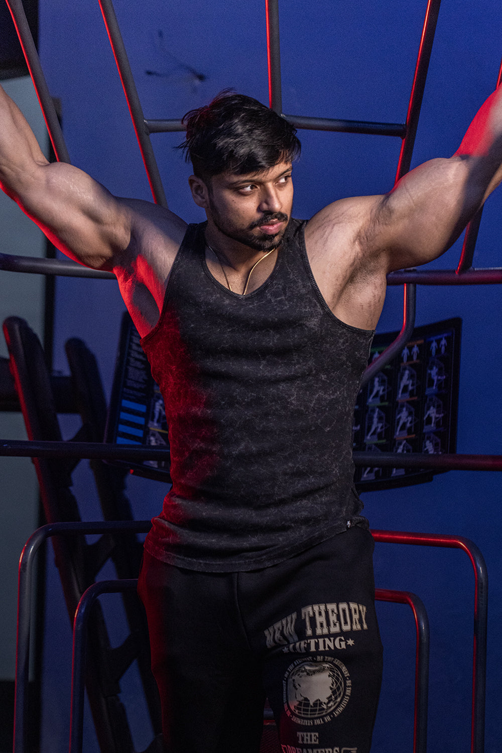Washed Muscle-Up Ribbed Tank - Black