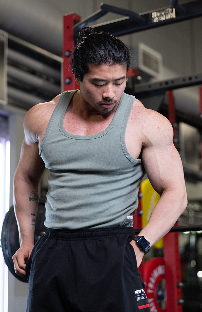 NT001 Ribbed Tank Seagrass