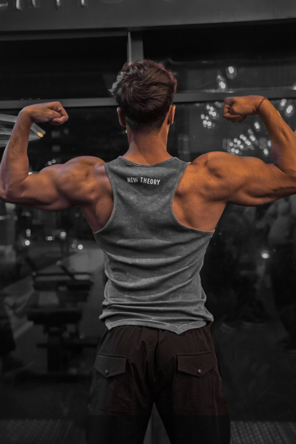 Washed Muscle-Up Ribbed Tank - Grey