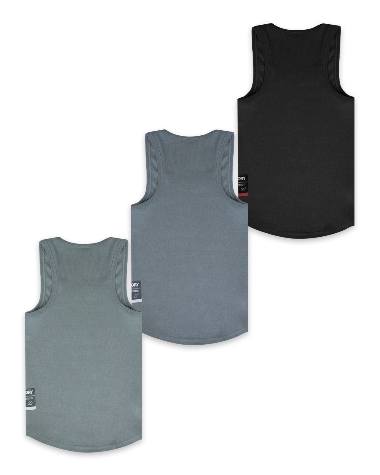 NT001 Ribbed Tank 3pk Coastal Tones
