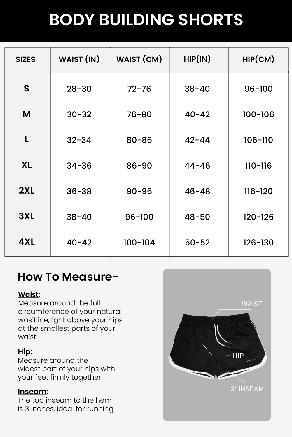 Body Building Shorts - Black