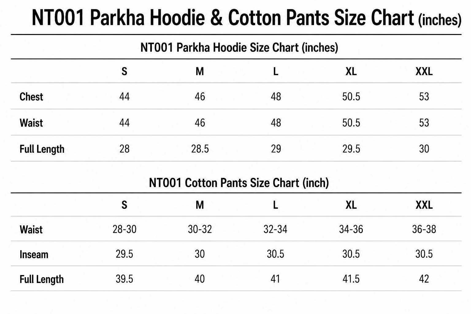 NT001 100% Cotton Parkha Hoodie & Pant