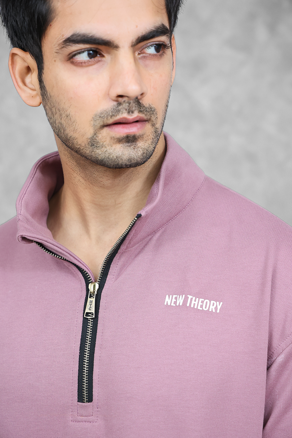 Studio Straight Fit Quarter Zip- Dark Lavender