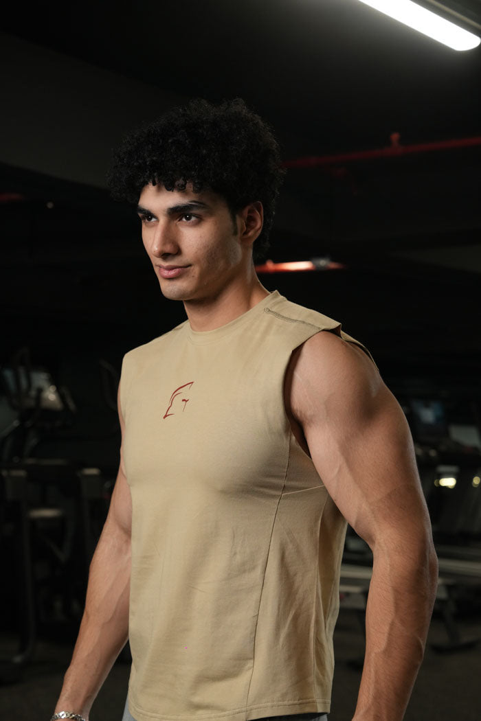 Legacy Cut Off Tank - Beige