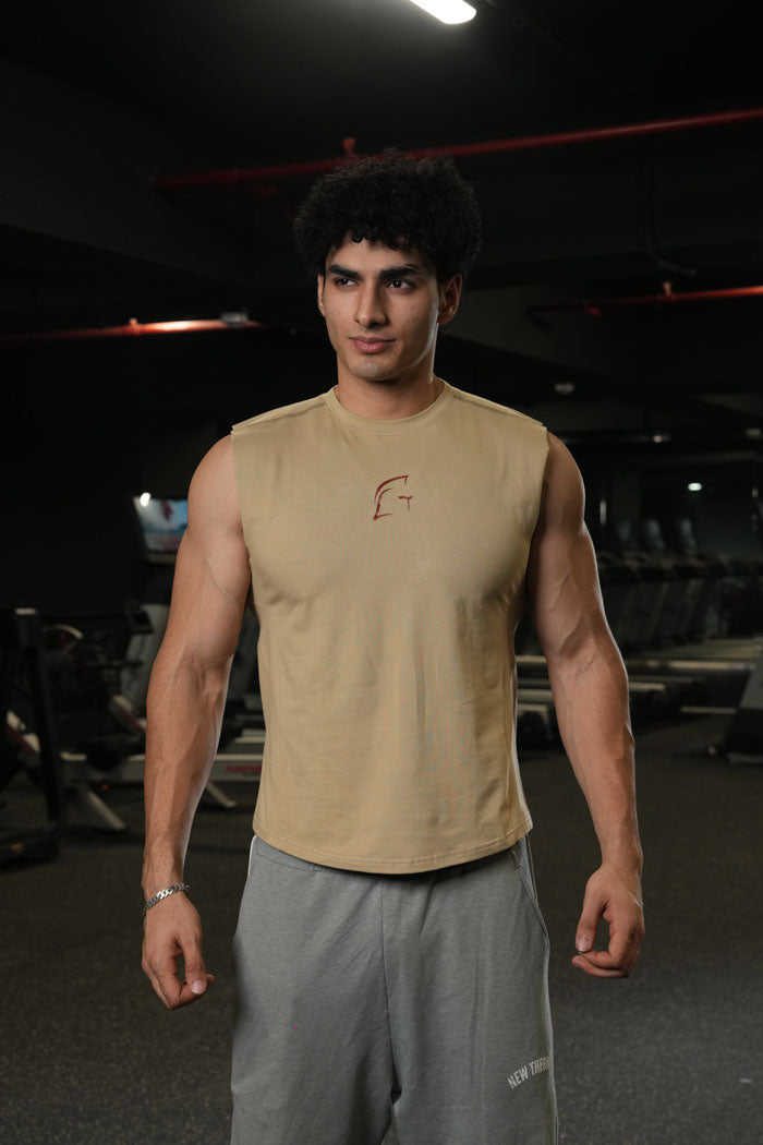 Legacy Cut Off Tank - Beige