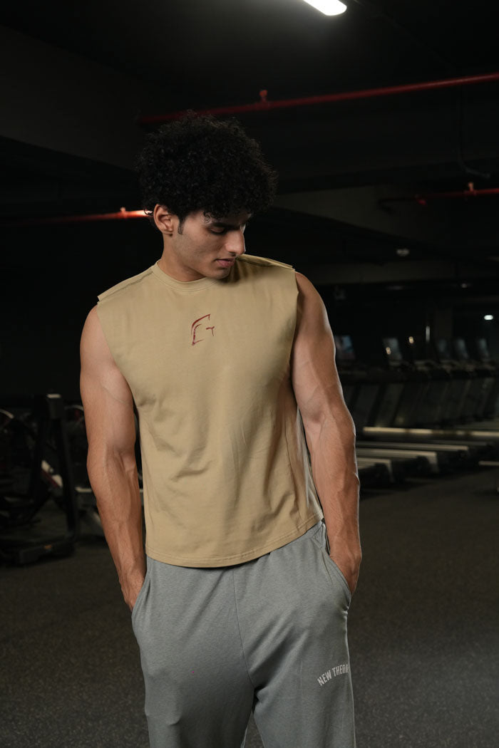 Legacy Cut Off Tank - Beige