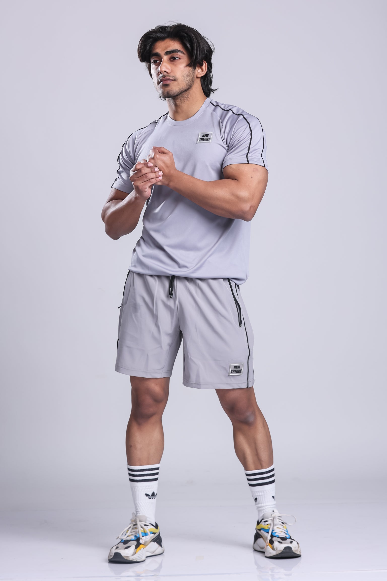 Essential Performance T-shirt & Shorts Set- Grey