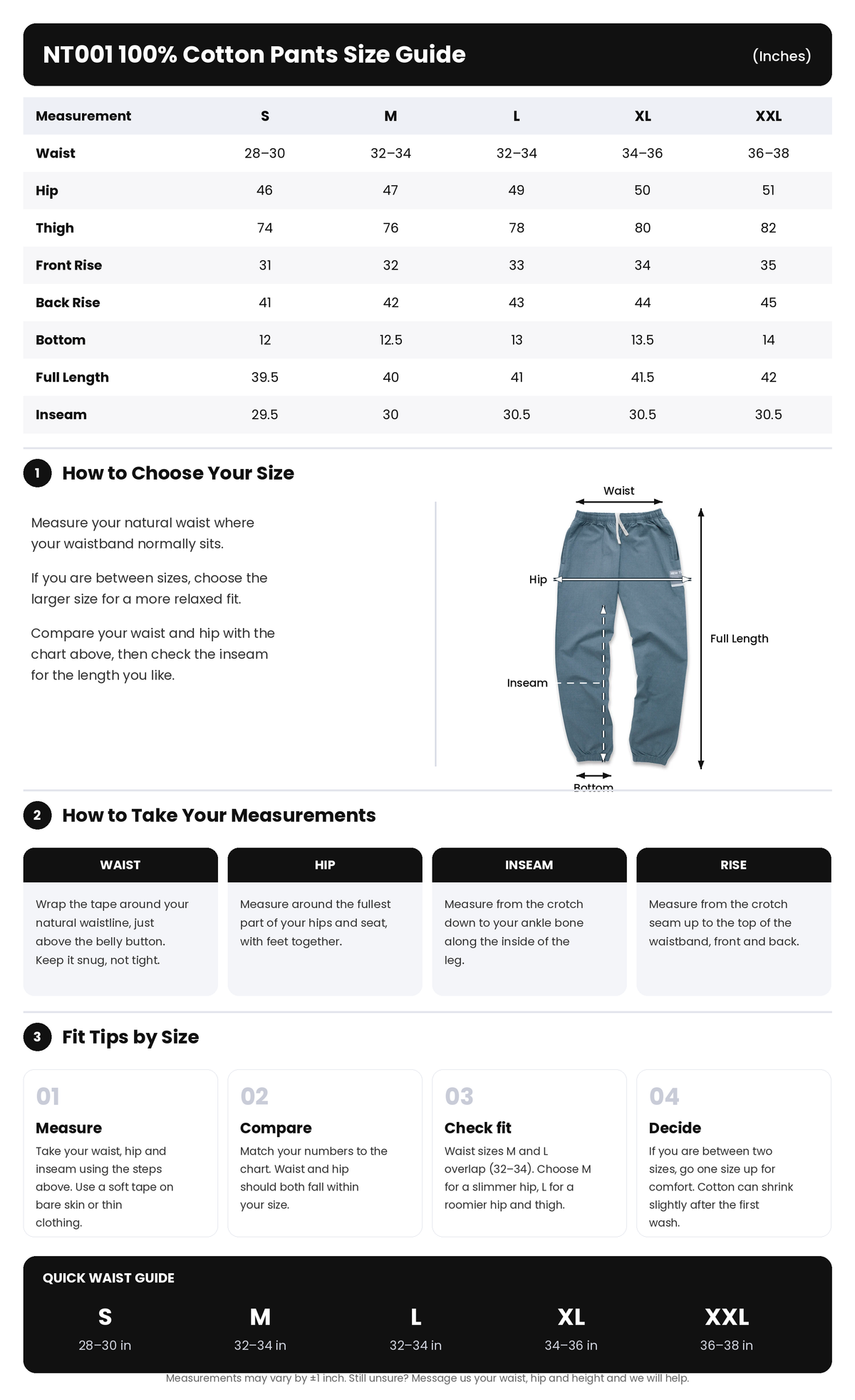 NT001 100% Cotton Pants Women