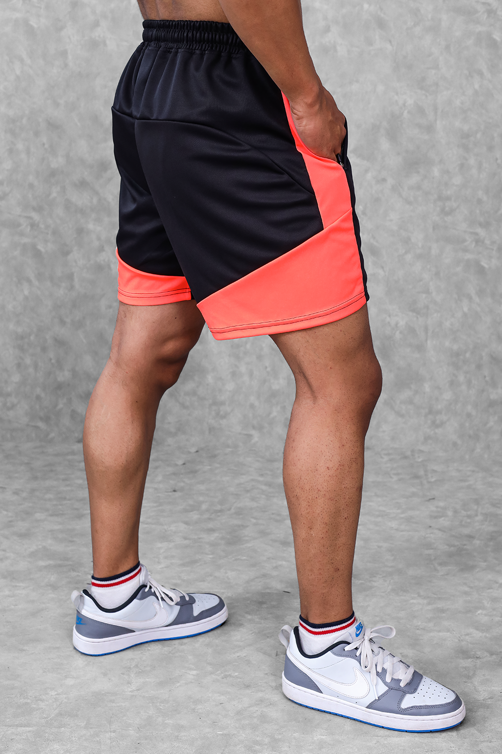 Block Training Shorts- Neon Orange
