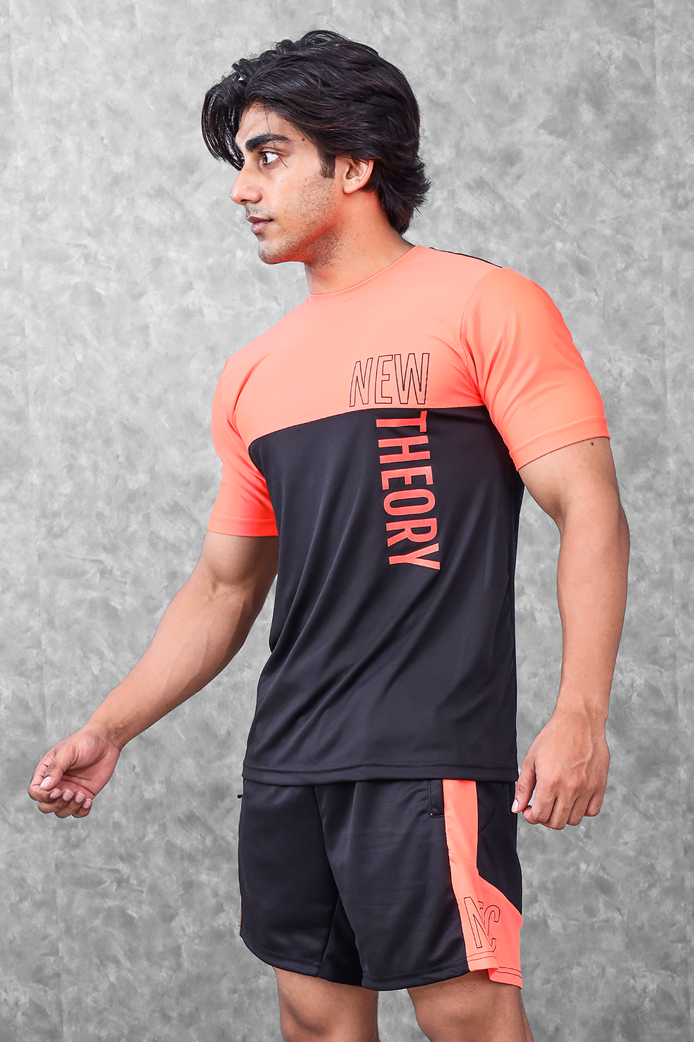 Block Training T-shirt- Neon Orange