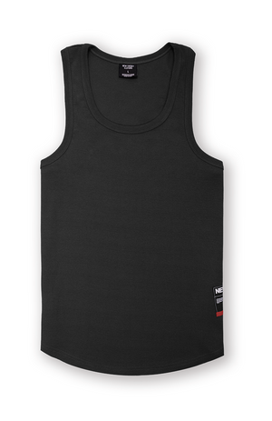NT001 Ribbed Tank Black