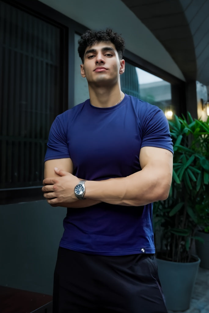 Carbon Straight Leg Pant - Black + Alpha T-shirt - Navy