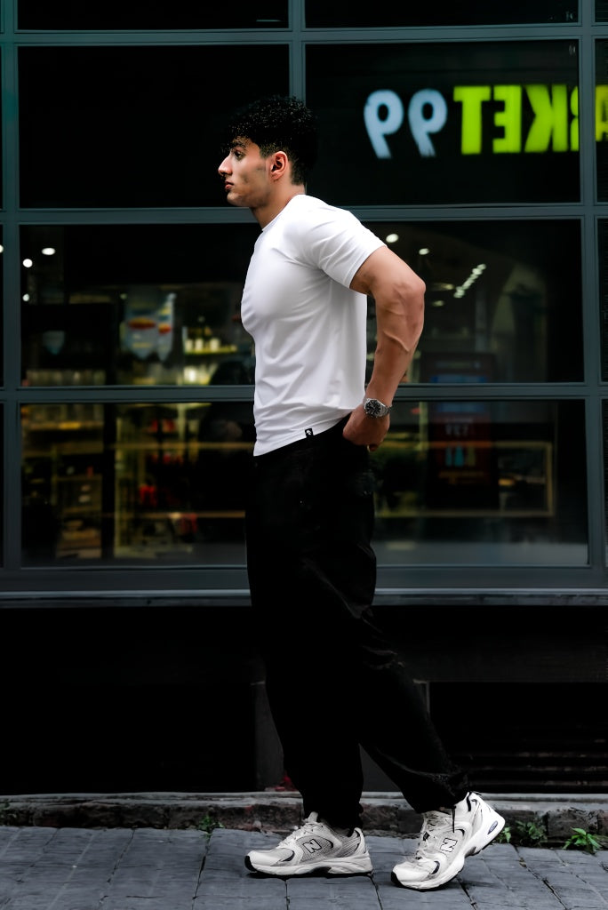 Carbon Straight Leg Pant - Black + Alpha T-shirt - White