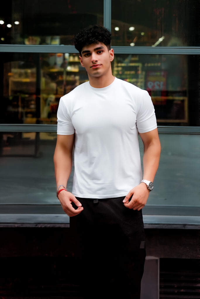 Carbon Straight Leg Pant - Black + Alpha T-shirt - White