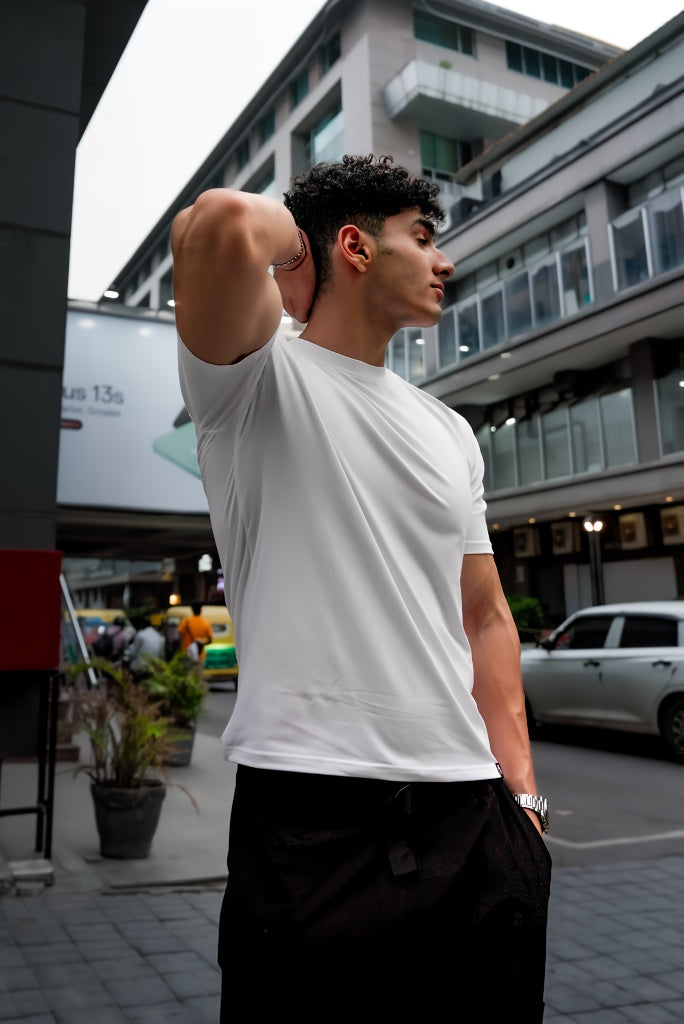 Carbon Straight Leg Pant - Black + Alpha T-shirt - White