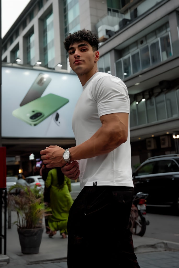 Carbon Straight Leg Pant - Black + Alpha T-shirt - White