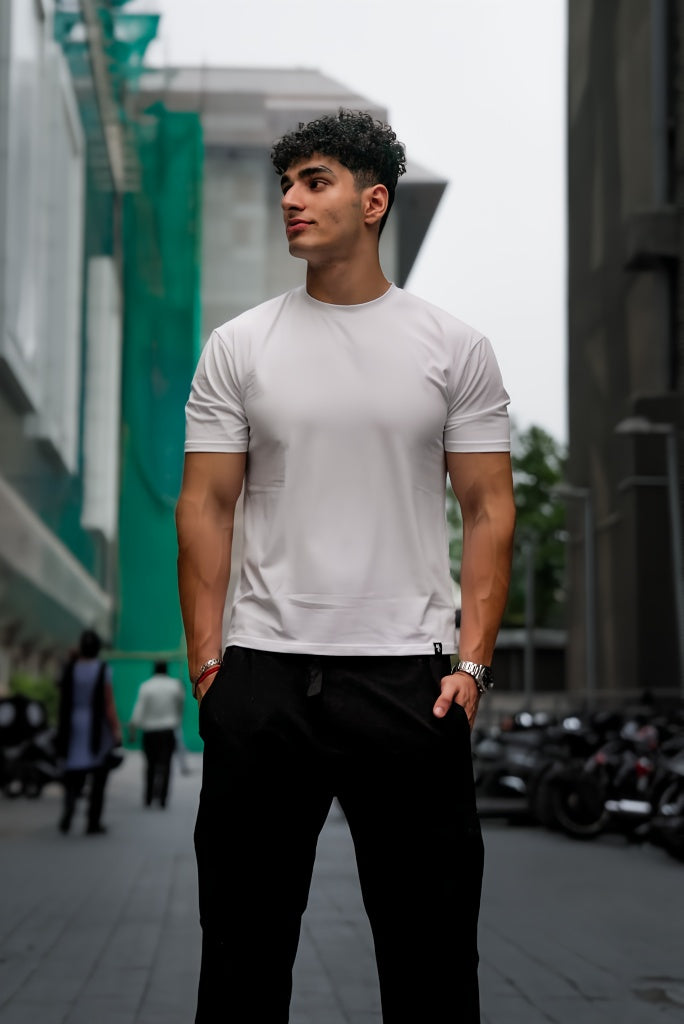 Carbon Straight Leg Pant - Black + Alpha T-shirt - White