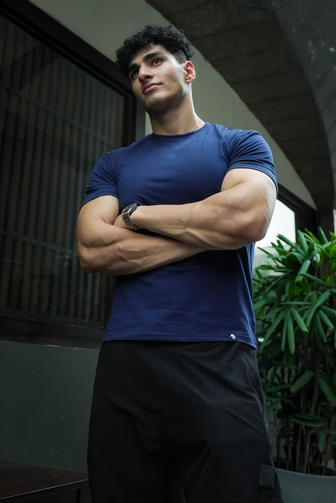 Carbon Straight Leg Pant - Black + Alpha T-shirt - Navy