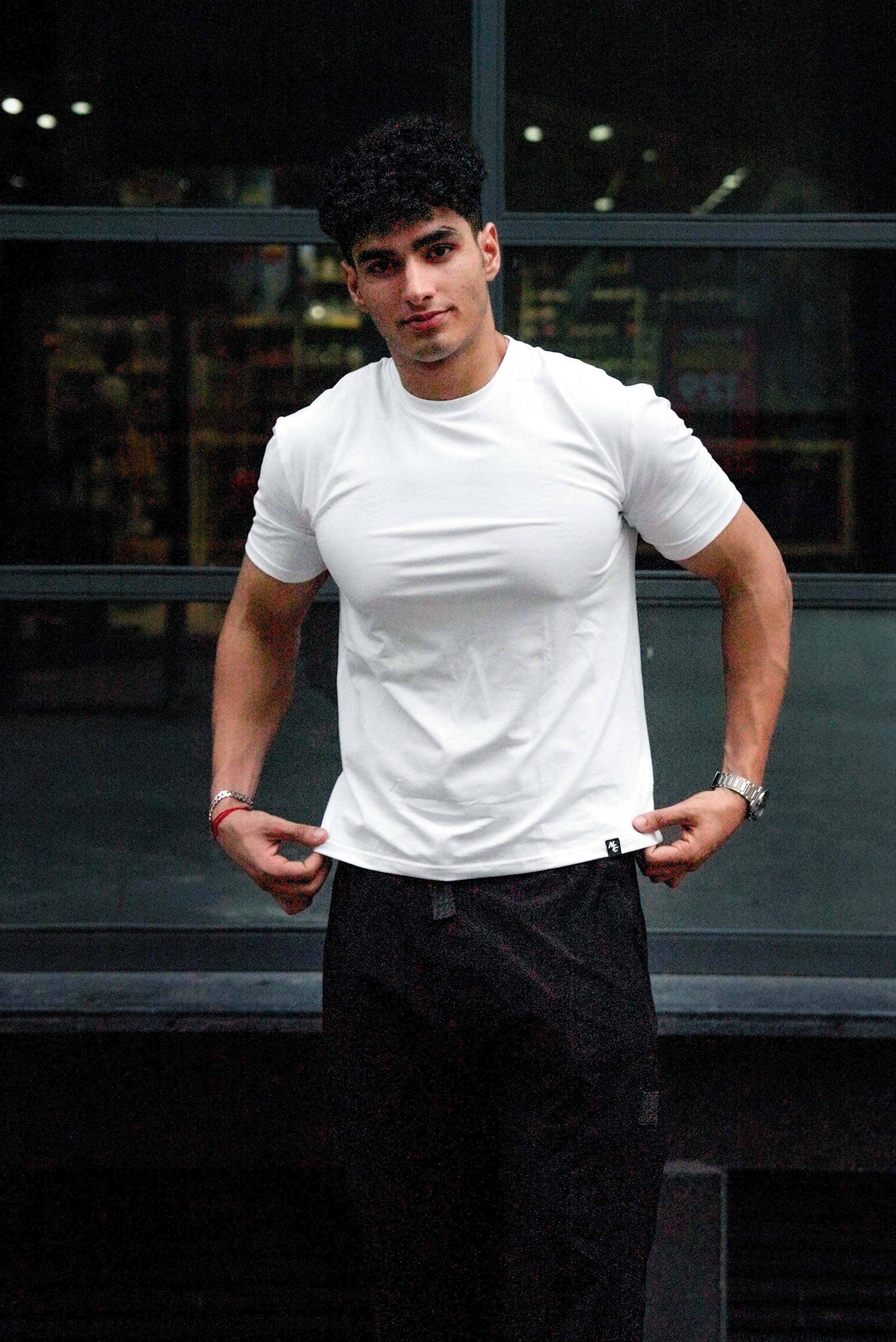 Carbon Straight Leg Pant - Black + Alpha T-shirt - White