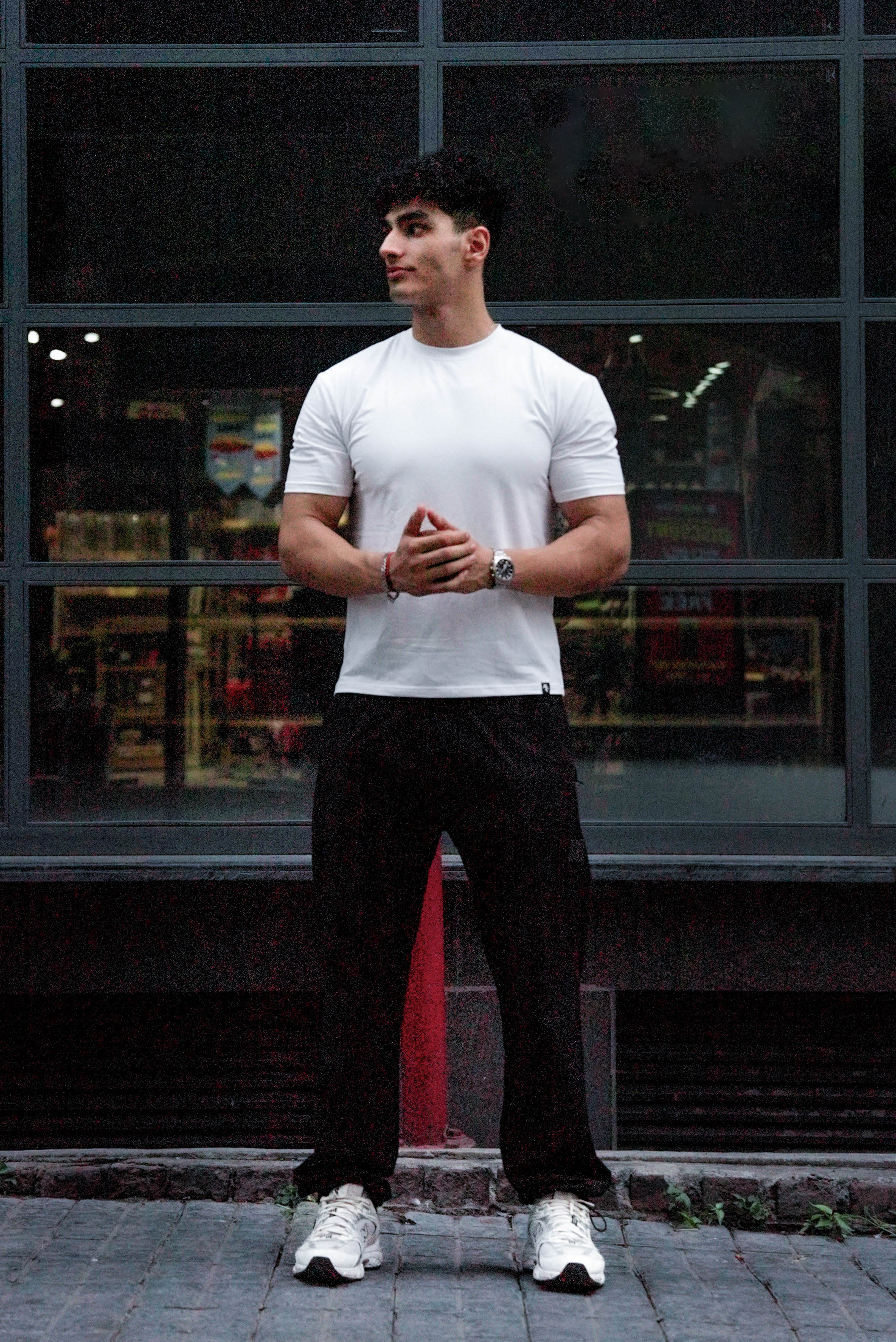 Carbon Straight Leg Pant - Black + Alpha T-shirt - White