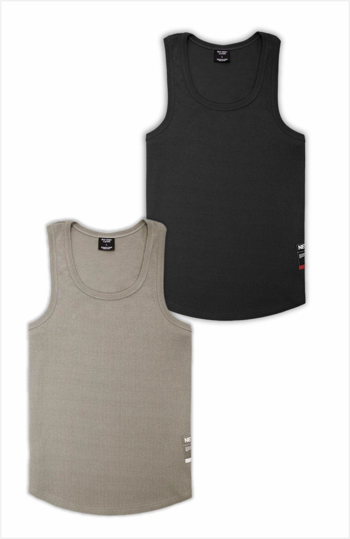 NT001 Ribbed Tank 2pk