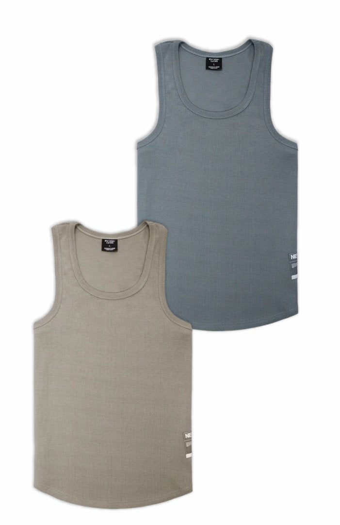 NT001 Ribbed Tank 2pk