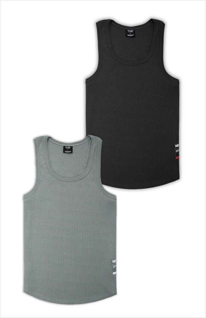 NT001 Ribbed Tank 2pk