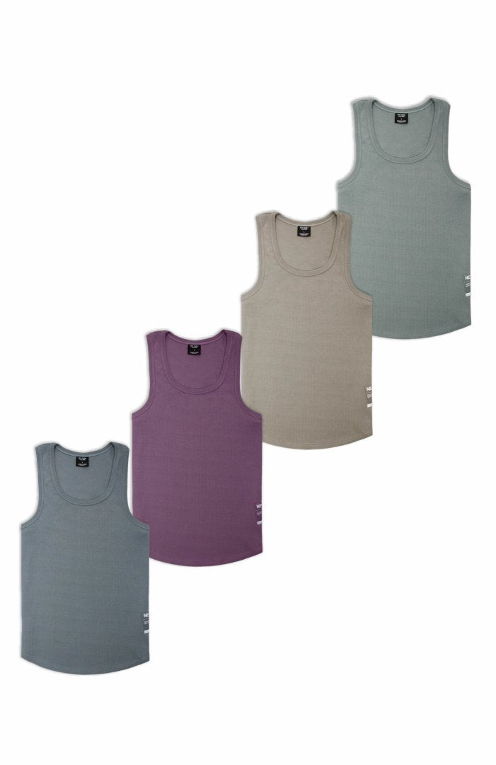 NT001 Ribbed Tank 4pk