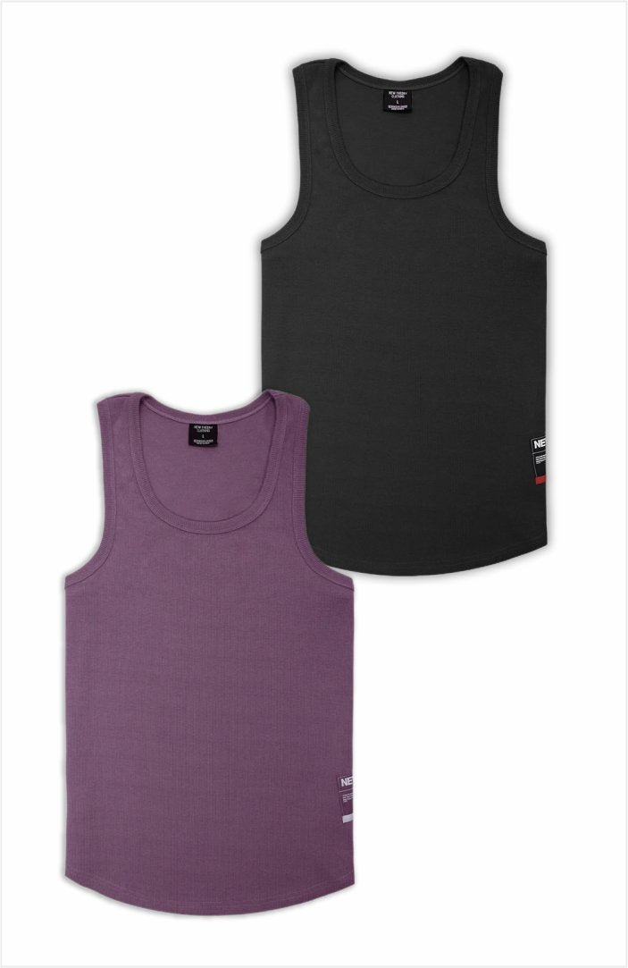 NT001 Ribbed Tank 2pk