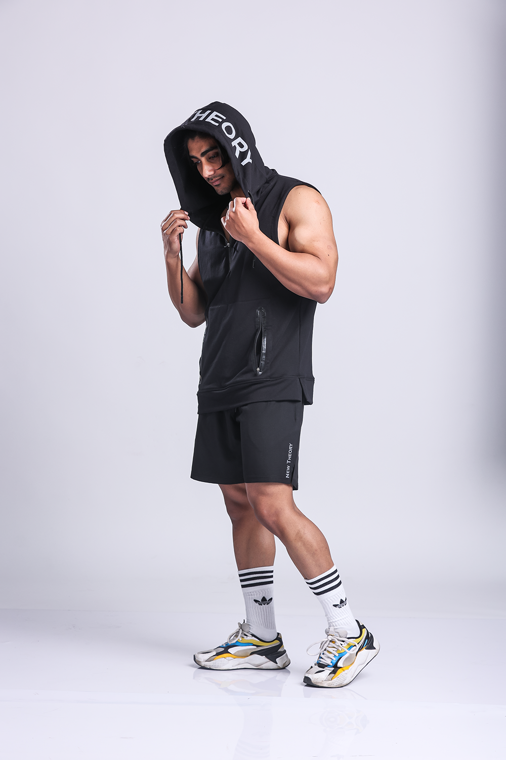 Buy Athletic Training Sleeveless Hoodie Black for Men Online