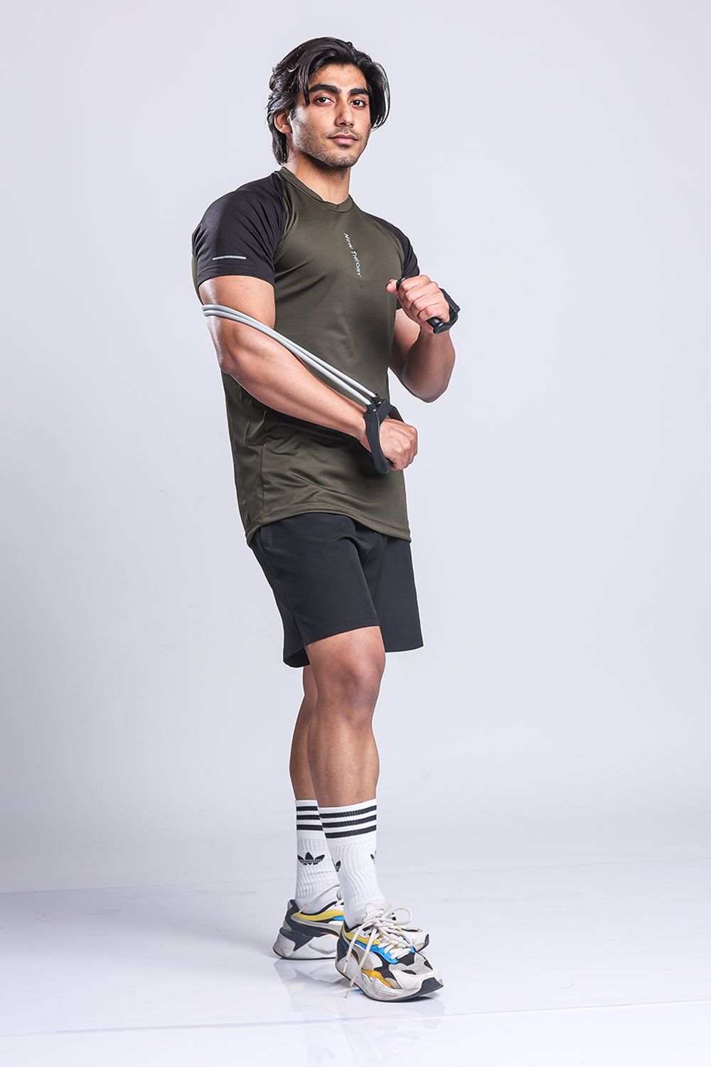 Active Two-tone T-shirt- Olive/Black