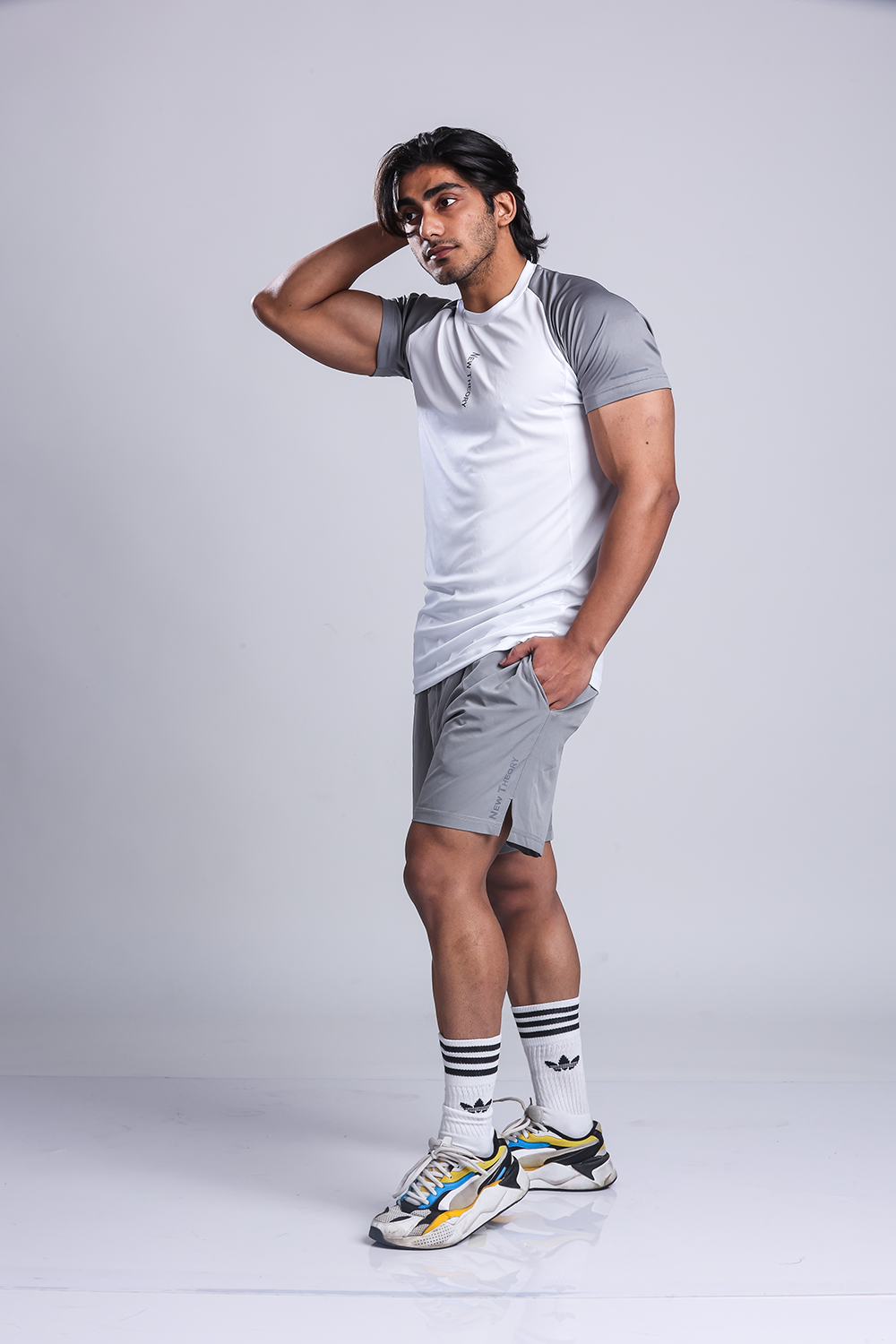 Active Two-tone T-shirt- White/Grey