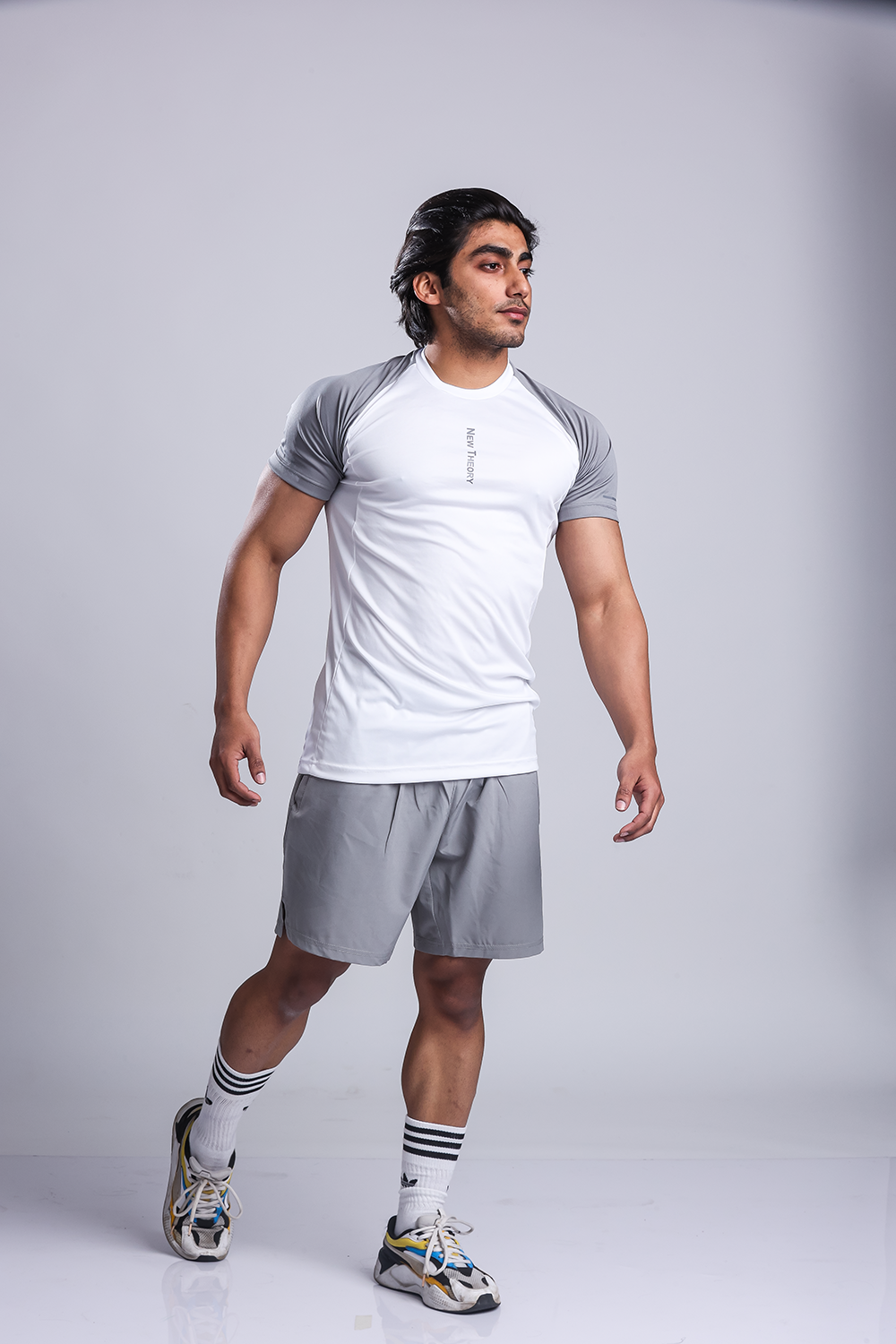 Active Two-tone T-shirt- White/Grey